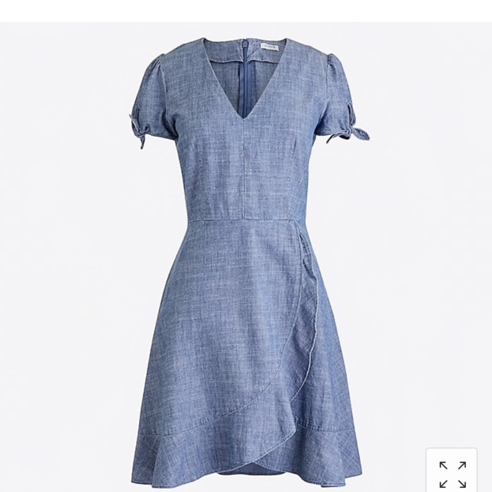J Crew Chambray Faux Wrap Dress